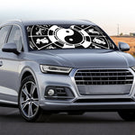 Black And White Chinese Zodiac Print Car Windshield Sun Shade