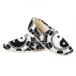 Black And White Chinese Zodiac Print Casual Shoes