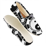 Black And White Chinese Zodiac Print Casual Shoes