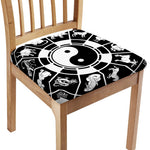 Black And White Chinese Zodiac Print Chair Cushion Cover