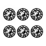 Black And White Chinese Zodiac Print Coaster Set