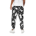 Black And White Chinese Zodiac Print Cotton Pants