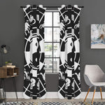 Black And White Chinese Zodiac Print Curtain