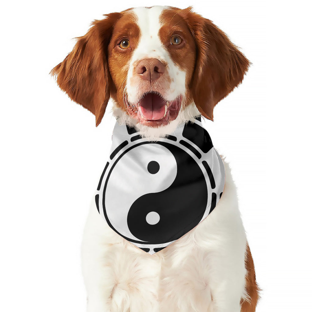Black And White Chinese Zodiac Print Dog Bandana