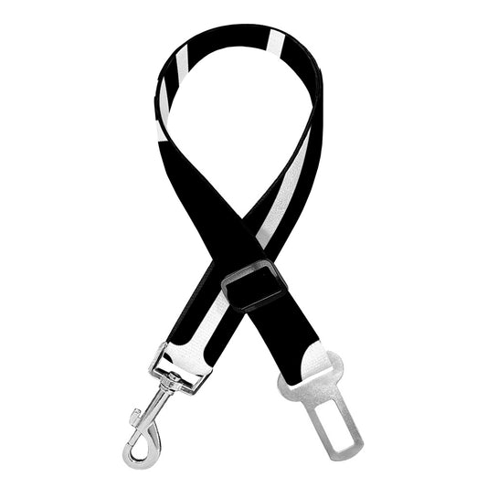 Black And White Chinese Zodiac Print Dog Seat Belt