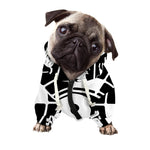 Black And White Chinese Zodiac Print Dog Zip Up Hoodie
