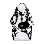 Black And White Chinese Zodiac Print Dog Zip Up Hoodie