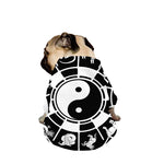 Black And White Chinese Zodiac Print Dog Zip Up Jacket