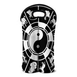 Black And White Chinese Zodiac Print Double Neoprene Wine Tote