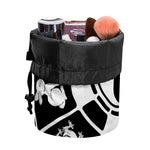 Black And White Chinese Zodiac Print Drawstring Makeup Bag