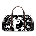 Black And White Chinese Zodiac Print Duffel Bag