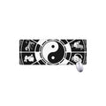 Black And White Chinese Zodiac Print Extended Mouse Pad
