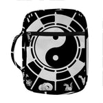Black And White Chinese Zodiac Print Front Pocket Bible Bag