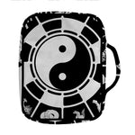 Black And White Chinese Zodiac Print Front Pocket Bible Bag