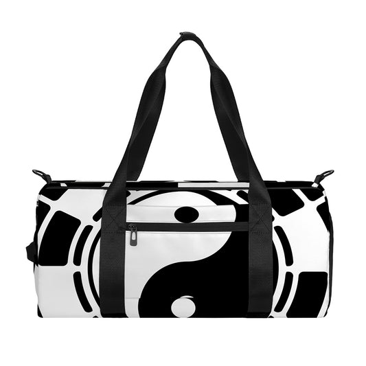 Black And White Chinese Zodiac Print Gym Bag