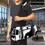 Black And White Chinese Zodiac Print Gym Bag