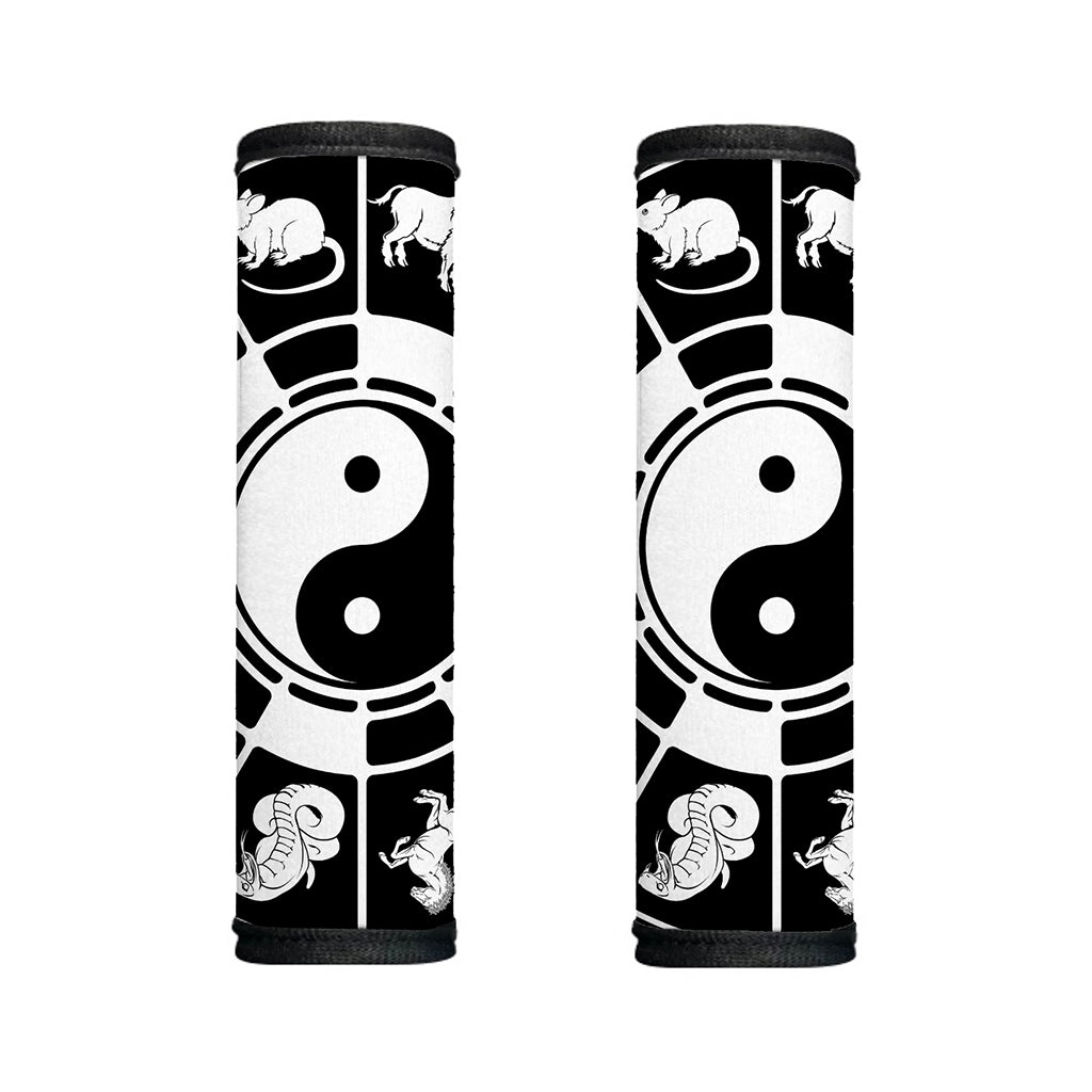 Black And White Chinese Zodiac Print Handle Covers