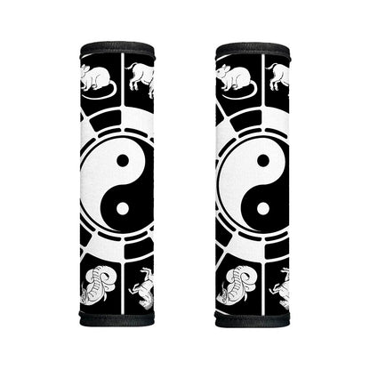 Black And White Chinese Zodiac Print Handle Covers