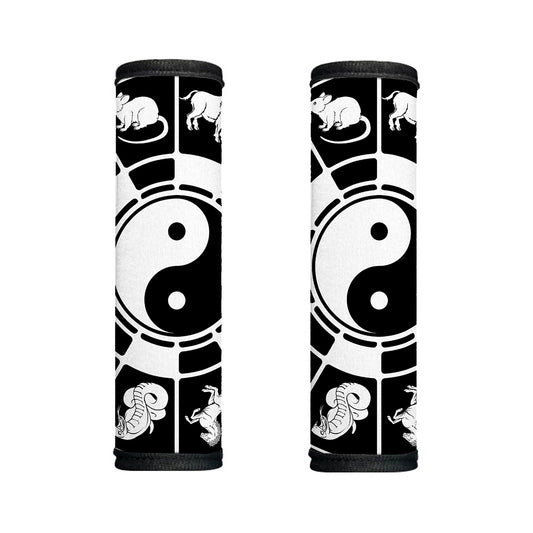 Black And White Chinese Zodiac Print Handle Covers