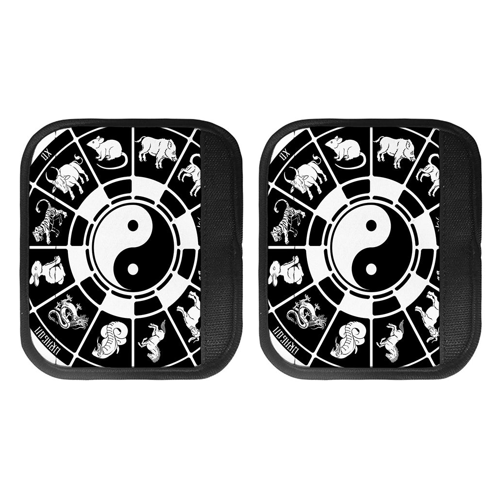 Black And White Chinese Zodiac Print Handle Covers