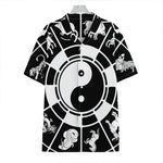 Black And White Chinese Zodiac Print Hawaiian Shirt