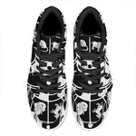 Black And White Chinese Zodiac Print High Top Leather Sneakers