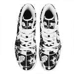 Black And White Chinese Zodiac Print High Top Leather Sneakers