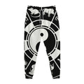 Black And White Chinese Zodiac Print Jogger Pants