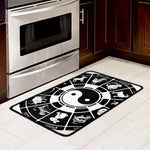 Black And White Chinese Zodiac Print Kitchen Mat
