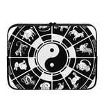 Black And White Chinese Zodiac Print Laptop Sleeve
