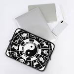 Black And White Chinese Zodiac Print Laptop Sleeve