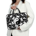 Black And White Chinese Zodiac Print Laptop Sleeve With Handle