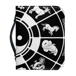 Black And White Chinese Zodiac Print Leather Bible Cover