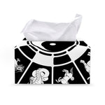 Black And White Chinese Zodiac Print Leather Tissue Box Cover