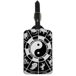 Black And White Chinese Zodiac Print Luggage Tag