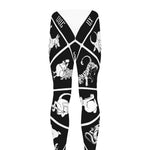 Black And White Chinese Zodiac Print Men's leggings
