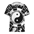 Black And White Chinese Zodiac Print Men's Athletic T-Shirt