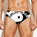 Black And White Chinese Zodiac Print Men's Swim Briefs
