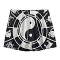 Black And White Chinese Zodiac Print Mesh Shorts