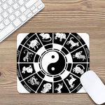 Black And White Chinese Zodiac Print Mouse Pad
