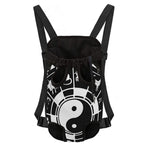 Black And White Chinese Zodiac Print Pet Carrier Backpack