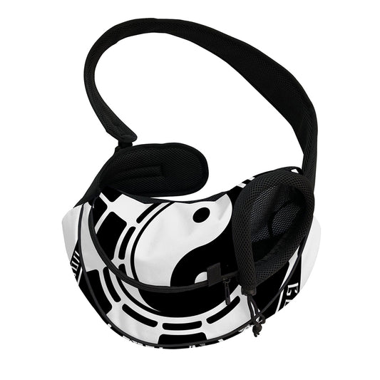 Black And White Chinese Zodiac Print Pet Sling Carrier