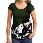 Black And White Chinese Zodiac Print Pet Sling Carrier