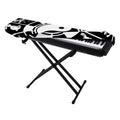 Black And White Chinese Zodiac Print Piano Keyboard Cover