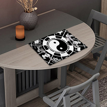 Black And White Chinese Zodiac Print Placemat