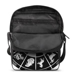 Black And White Chinese Zodiac Print Rectangular Crossbody Bag