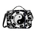 Black And White Chinese Zodiac Print Shoulder Strap Bible Bag