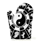 Black And White Chinese Zodiac Print Single Oven Mitt