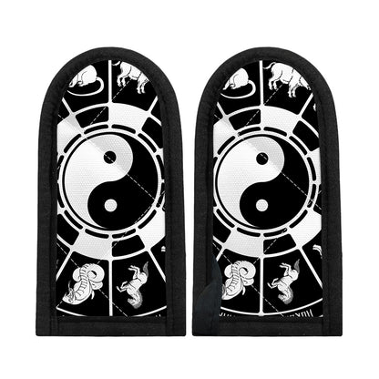 Black And White Chinese Zodiac Print Skillet Handle Cover