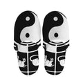 Black And White Chinese Zodiac Print Slippers